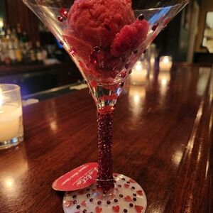 Retired Lolita Red Hot Tini Valentines Day!! Hand Painted Glass